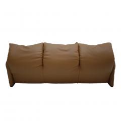 Vico Magistretti Original Vico Magistretti for Cassina Maralunga Brown Leather Italian Sofa - 961734