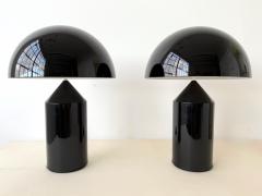 Vico Magistretti Pair of Oluce Atollo Medium Table Lamps in black metal by Vico Magistretti - 4450689