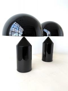 Vico Magistretti Pair of Oluce Atollo Medium Table Lamps in black metal by Vico Magistretti - 4450691