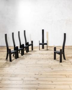 Vico Magistretti Vico Magistretti Golem Dining Chairs by Poggi Black Wood 1968 - 4688746