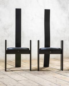 Vico Magistretti Vico Magistretti Golem Dining Chairs by Poggi Black Wood 1968 - 4688747