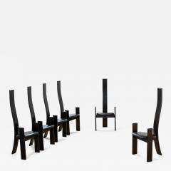 Vico Magistretti Vico Magistretti Golem Dining Chairs by Poggi Black Wood 1968 - 4688817