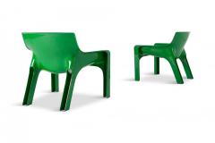 Vico Magistretti Vico Magistretti Vicario Green Lounge Chairs 1970s - 866344
