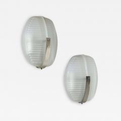 Vico Magistretti Vico Magistretti glass and metal Lambda wall lights produced by Artemide Italy - 3922947