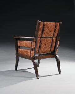 Victor Courtray Rare Model Mid 20th Century Oak and Sisal Armchair - 3600410