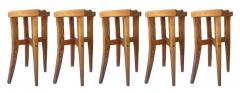 Victor DiNovi Five Victor DiNovi Oak Sculptural Stools USA 1970s - 580772