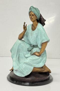 Victor Gutierrez Bronze Mujer Sentada Artist Proof Sculpture 1989 - 4712106