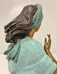 Victor Gutierrez Bronze Mujer Sentada Artist Proof Sculpture 1989 - 4712109
