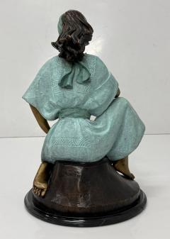 Victor Gutierrez Bronze Mujer Sentada Artist Proof Sculpture 1989 - 4712113