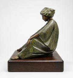 Victor Gutierrez Limited Edition Bronze Seated Woman Sculpture Mexico 1981 - 4765301