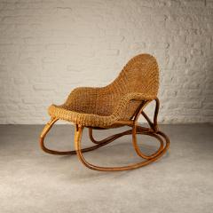 Victor Pierre Horta Wicker Art Nouveau Rocking Chair attr Victor Horta Belgium  - 2936975