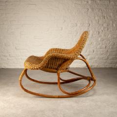 Victor Pierre Horta Wicker Art Nouveau Rocking Chair attr Victor Horta Belgium  - 2936976