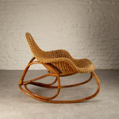 Victor Pierre Horta Wicker Art Nouveau Rocking Chair attr Victor Horta Belgium  - 2936978