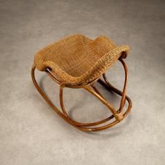 Victor Pierre Horta Wicker Art Nouveau Rocking Chair attr Victor Horta Belgium  - 2936980