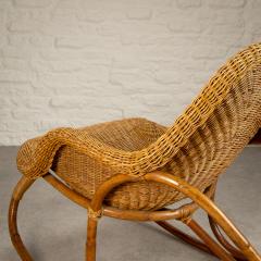 Victor Pierre Horta Wicker Art Nouveau Rocking Chair attr Victor Horta Belgium  - 2936982