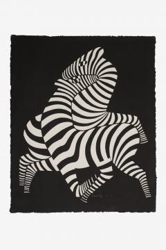 Victor Vasarely Victor Vasarely Black Zebra Lithograph Relief Edition of 150 1989 - 4594736
