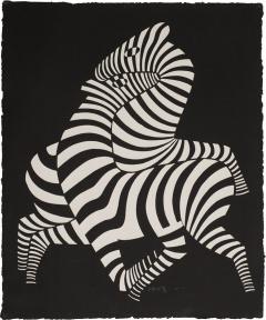 Victor Vasarely Victor Vasarely Black Zebra Lithograph Relief Edition of 150 1989 - 4595252