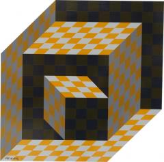 Victor Vasarely Victor Vasarely Op Art Wall hung Sculpture 1973 - 3952289