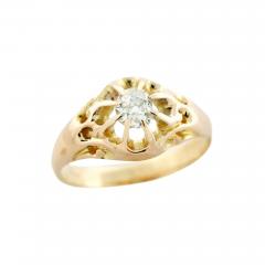 Victorian 14k Mine Cut Diamond Belcher Ring 40ctw - 2720247