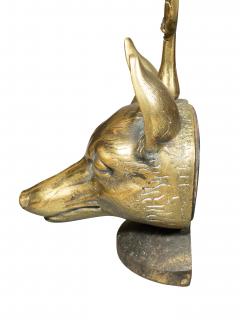 Victorian Brass Fox Head Door Stop - 4271285