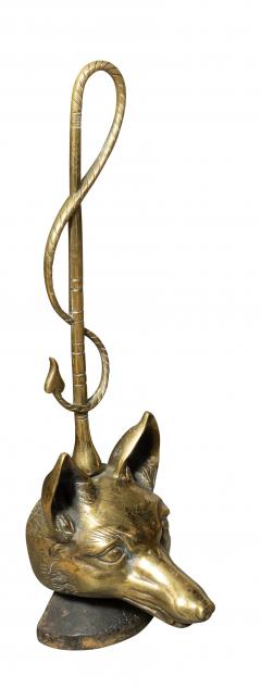 Victorian Brass Fox Head Door Stop - 4271286