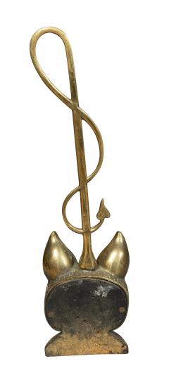 Victorian Brass Fox Head Door Stop - 4271287