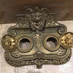Victorian Brass Inkwell Circa 1870 1900 - 4401505