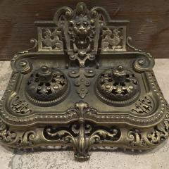 Victorian Brass Inkwell Circa 1870 1900 - 4401506