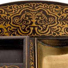 Victorian Brass Inlaid Ebonised Wood Boulle Inkstand - 2917504