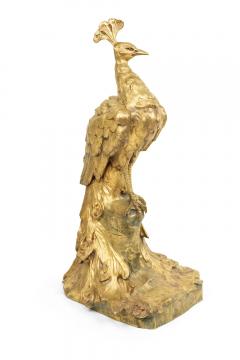 Victorian Bronze Dore Peacock Figure - 4629328