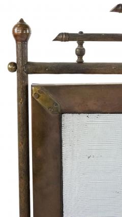 Victorian Bronze Faux Bamboo Fire Screen - 4322118