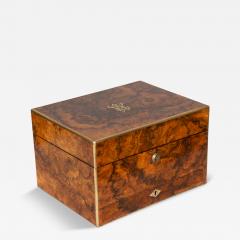 Victorian Burl Walnut Gentlemans Dressing Box - 4133221