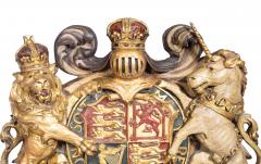 Victorian Carved Polychrome Coat Of Arms Of The United Kingdom - 4465350
