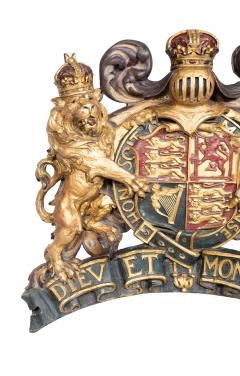 Victorian Carved Polychrome Coat Of Arms Of The United Kingdom - 4465392