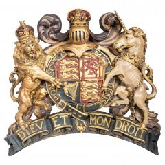 Victorian Carved Polychrome Coat Of Arms Of The United Kingdom - 4465493