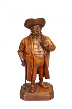 Victorian Carved Walnut Figural Tobacco Box - 4139055
