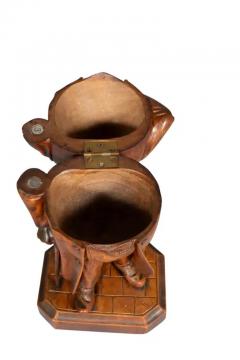 Victorian Carved Walnut Figural Tobacco Box - 4139097