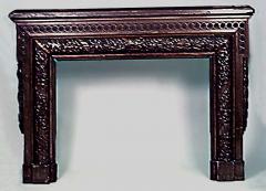 Victorian Carved Walnut Leaf Mantel - 4322663