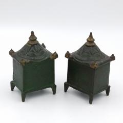 Victorian Cast Iron Pair of Vintage English Architectural Still Banks - 1364143