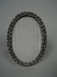 Victorian Classical Sterling Silver Jeweled Oval Picture Frame - 3761902