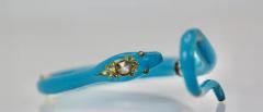Victorian Diamond Enamel Snake Bracelet - 3458912