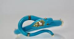 Victorian Diamond Enamel Snake Bracelet - 3458916