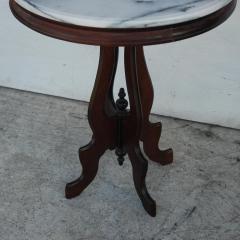 Victorian Eastlake Marble Top Pedestal Side Table - 2683527