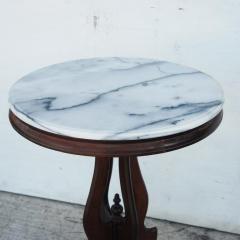 Victorian Eastlake Marble Top Pedestal Side Table - 2683528