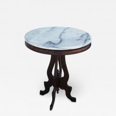 Victorian Eastlake Marble Top Pedestal Side Table - 2686024