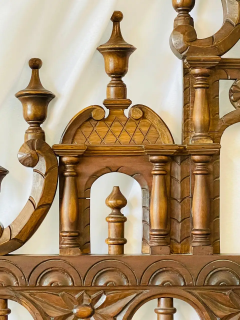 Victorian Eccentric Wooden Headboard Jacobian Style Walnut - 2490386