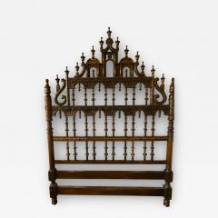 Victorian Eccentric Wooden Headboard Jacobian Style Walnut - 2492472