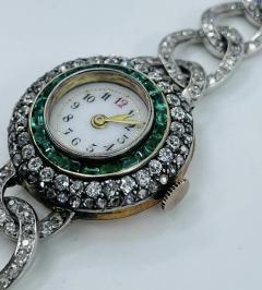 Victorian Emerald Diamond Watch - 1775578