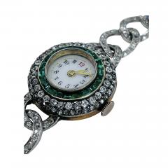 Victorian Emerald Diamond Watch - 1776096