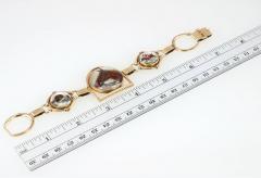 Victorian Equestrian Reverse Crystal Intaglio Gold Bracelet - 181588